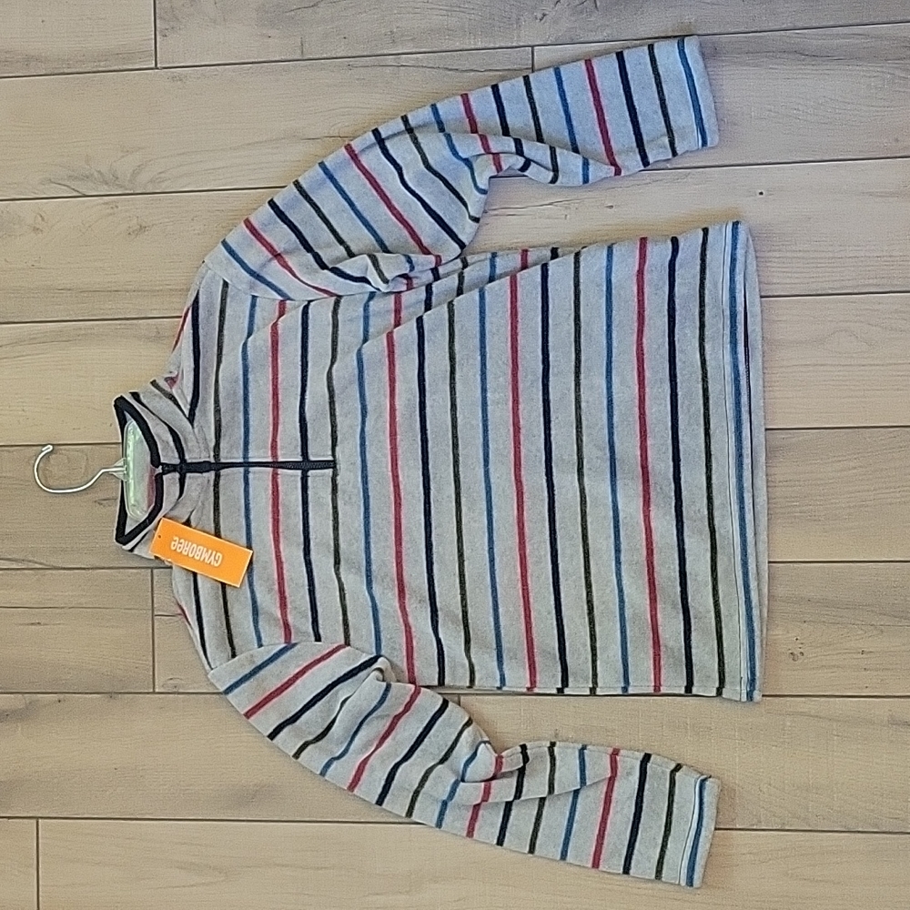 Gymboree Boys Striped Fleece Pullover - Size Large 10/12 - NWT